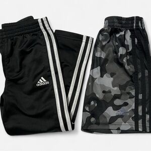 Adidas Kids Black and Gray Camo Bottoms Boy’s Size 5